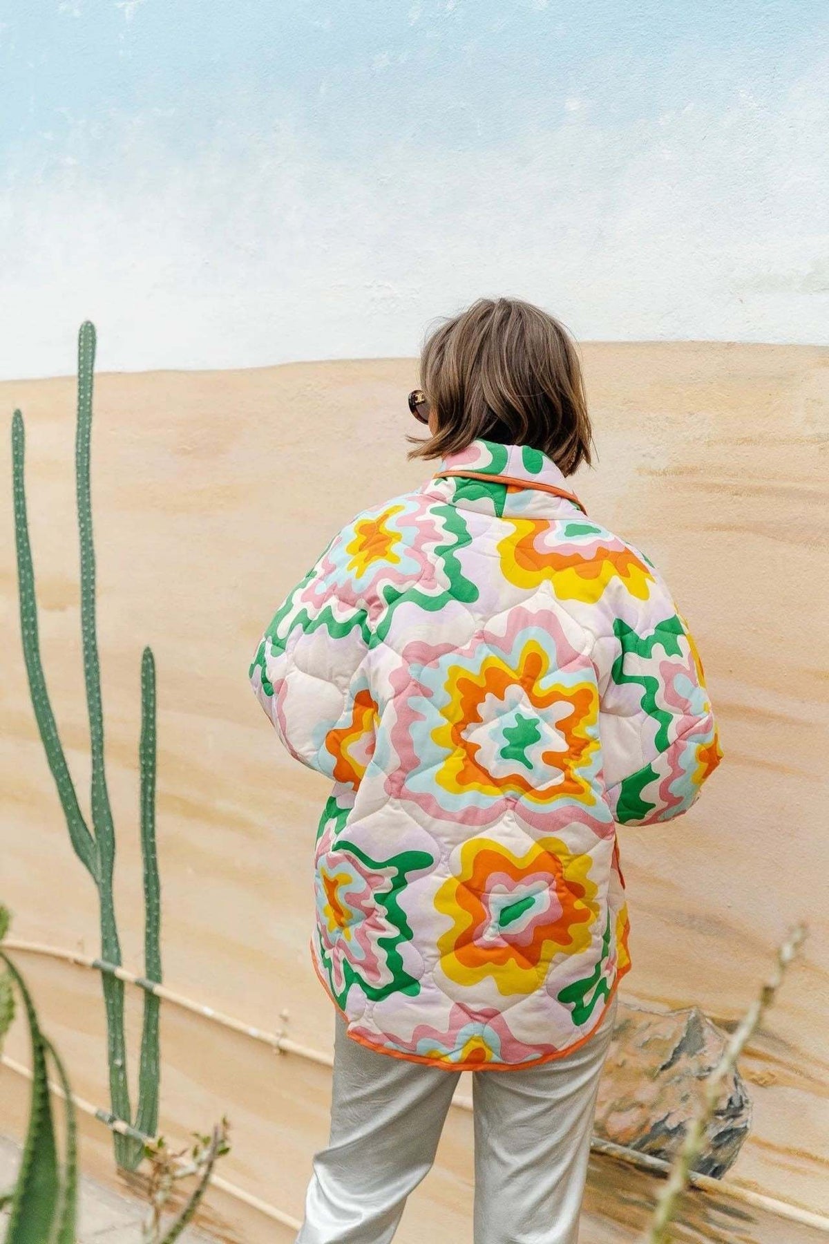 Elma Patterned Quilted Puffer Jacket