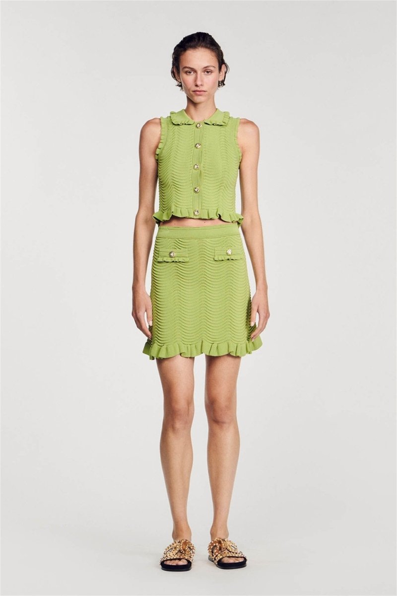 Elvira Ruffled Knitted Skirt Set