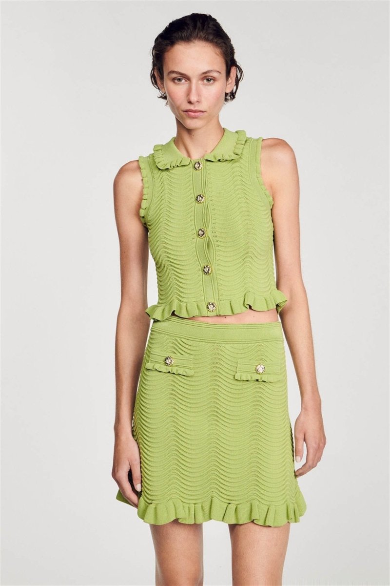 Elvira Ruffled Knitted Skirt Set