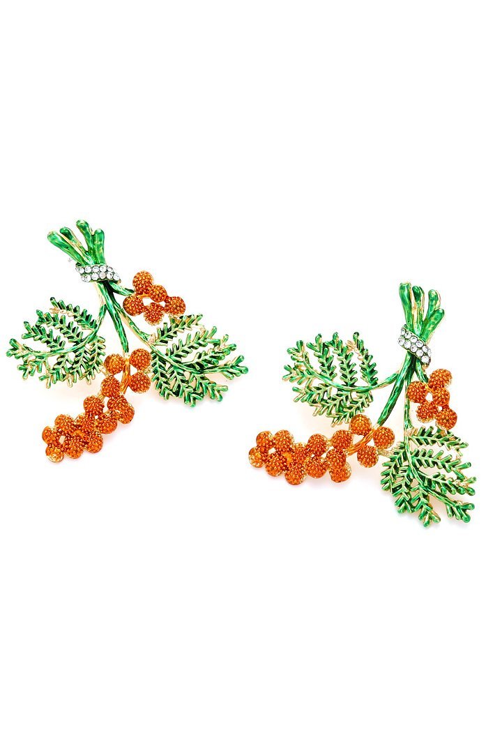 Statement Enamel Red Pine Cone Earrings