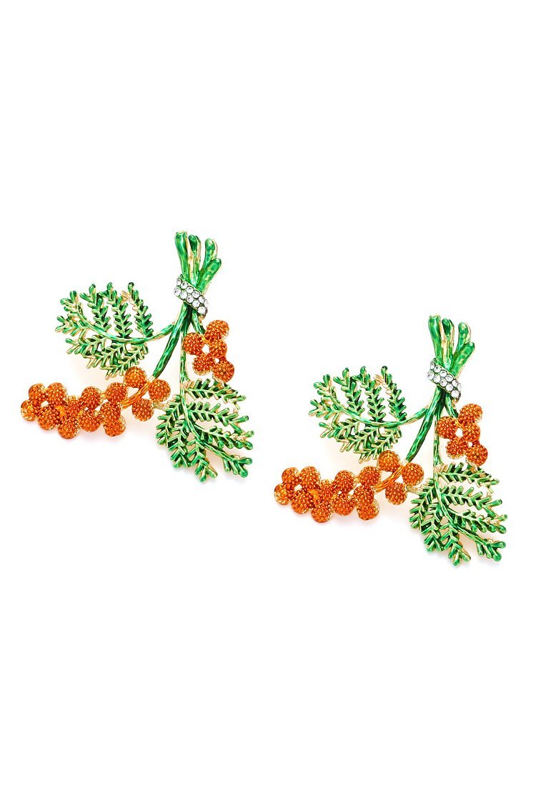 Statement Enamel Red Pine Cone Earrings
