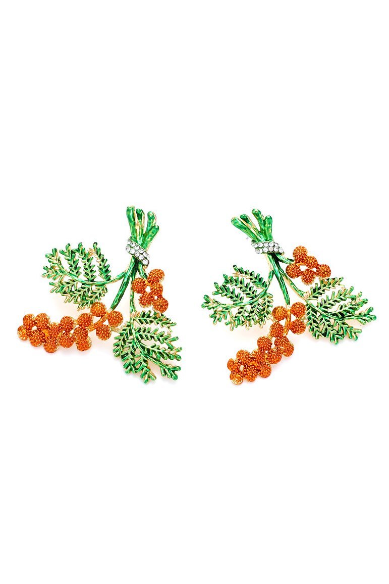 Statement Enamel Red Pine Cone Earrings