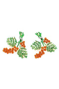 Statement Enamel Red Pine Cone Earrings