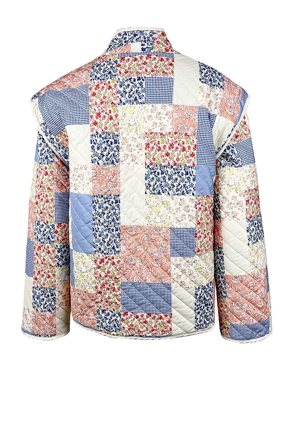 Enid Patterned Convertible Quilted Jacket