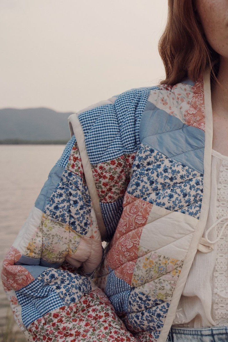 Enid Patterned Convertible Quilted Jacket