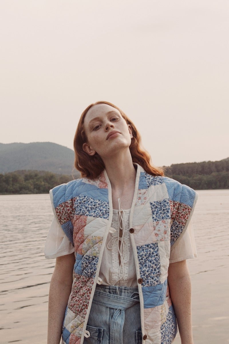 Enid Patterned Convertible Quilted Jacket