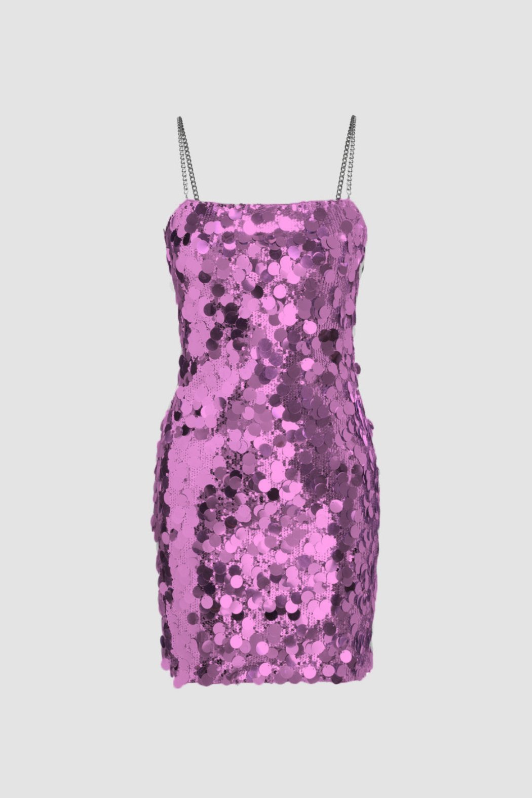 Erica Sequins Metal Chain Mini-Length Dress
