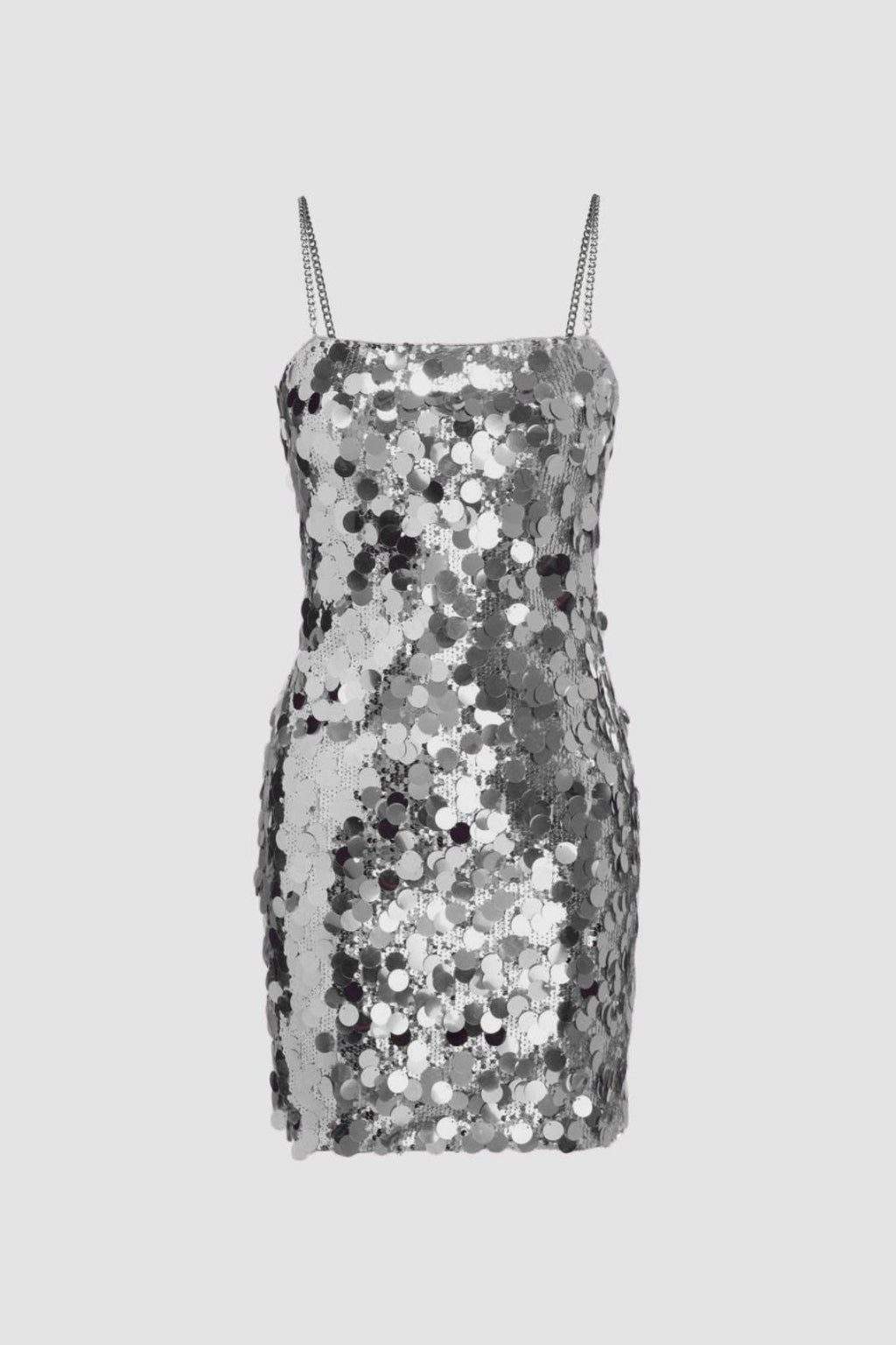 Erica Sequins Metal Chain Mini-Length Dress