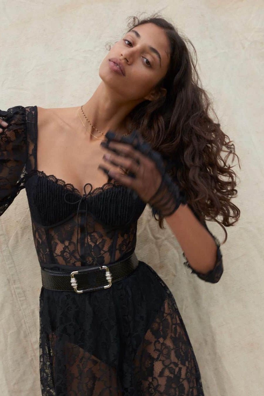 Esther Sweetheart Lace Maxi-Length Dress