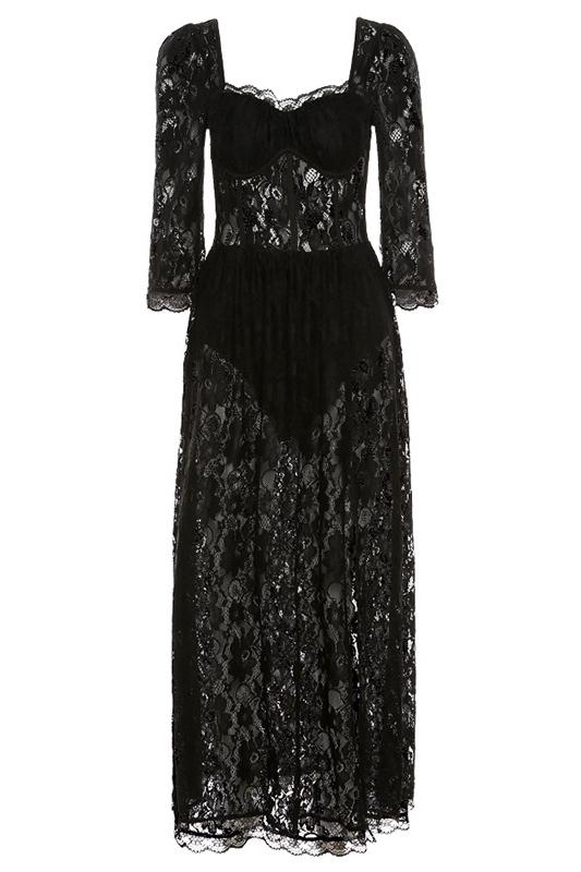 Esther Sweetheart Lace Maxi-Length Dress