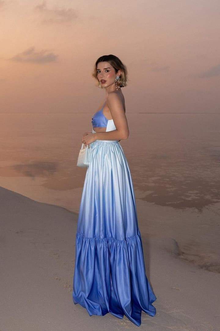 Modern Ethel Cut-out Gradient Maxi Slip Dress