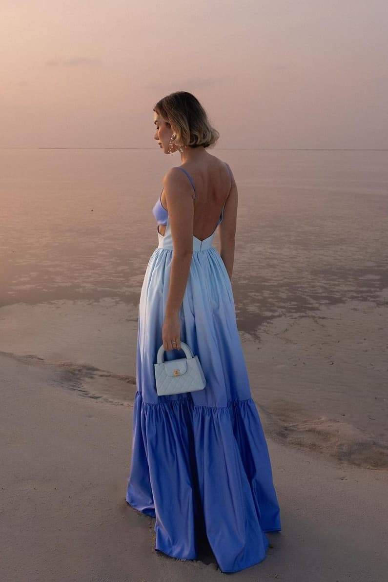 Modern Ethel Cut-out Gradient Maxi Slip Dress