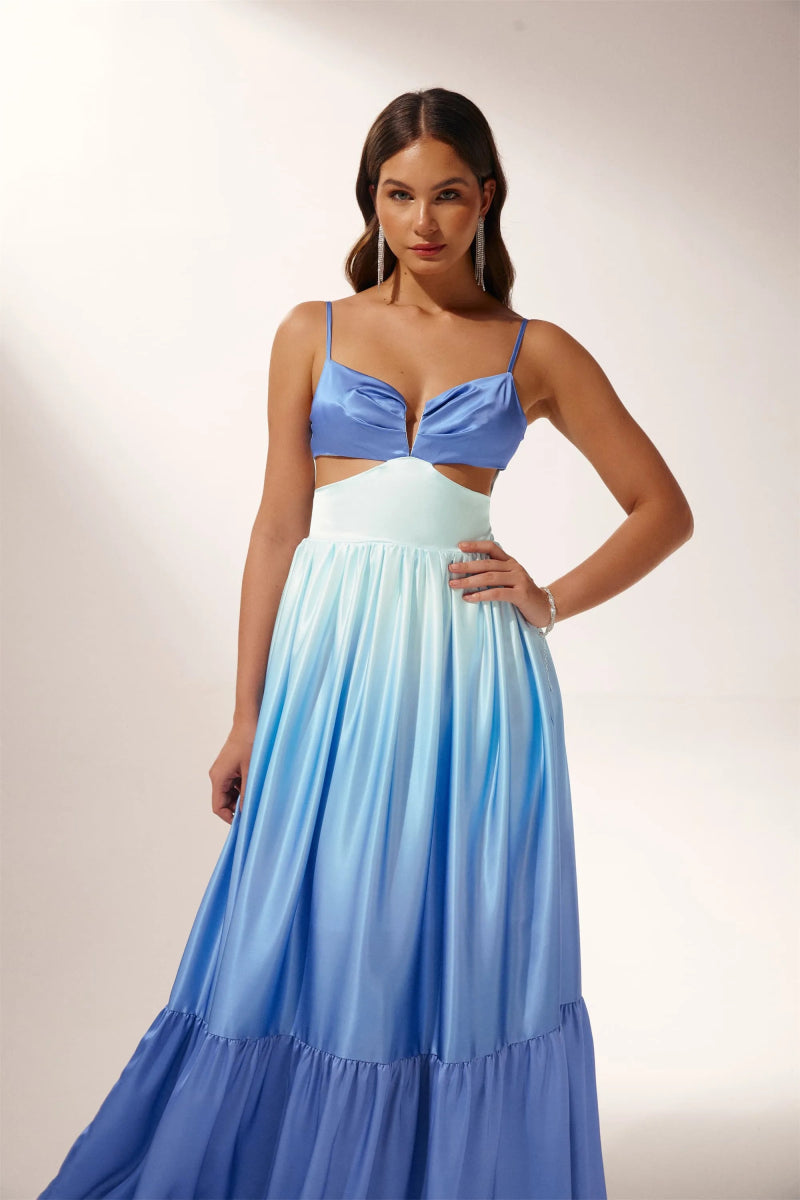 Modern Ethel Cut-out Gradient Maxi Slip Dress