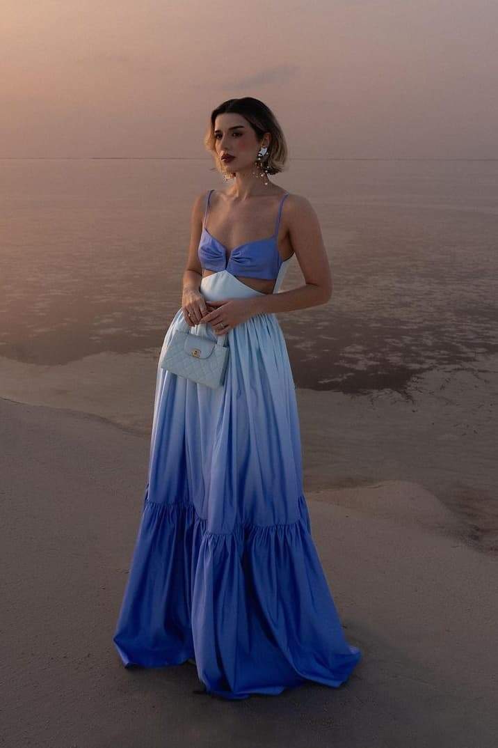 Modern Ethel Cut-out Gradient Maxi Slip Dress