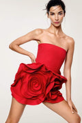 Eudora Flower Strapless Mini-Length Dress