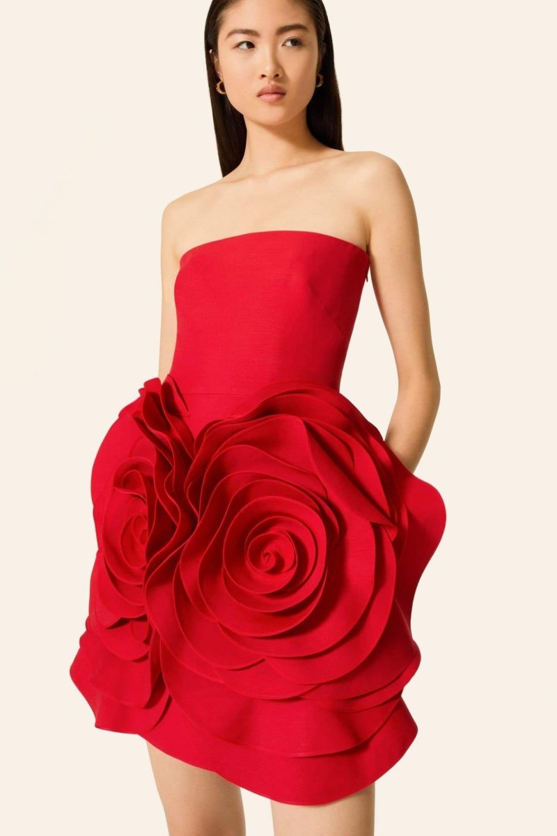 Eudora Flower Strapless Mini-Length Dress