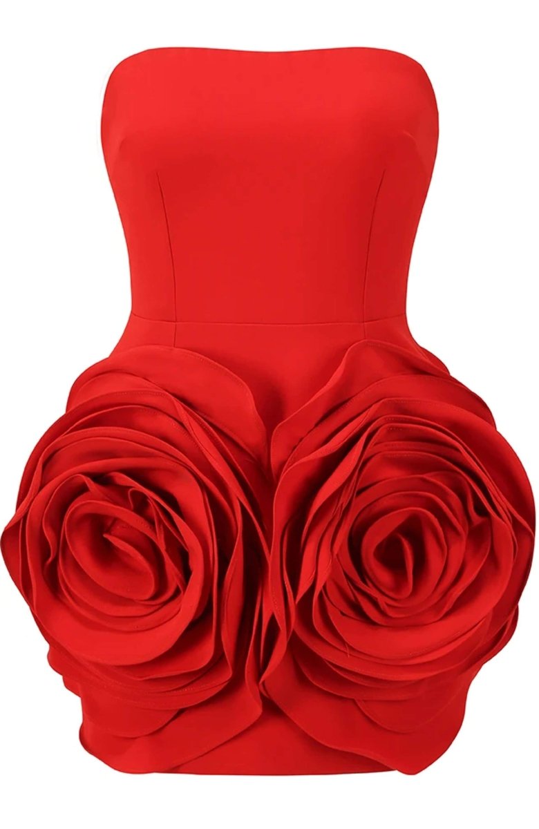 Eudora Flower Strapless Mini-Length Dress