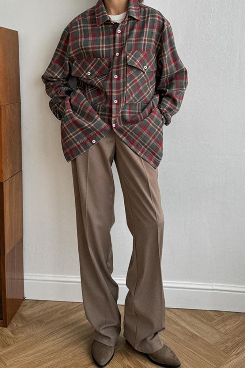 Retro Loose Relaxed Plaid Shirt