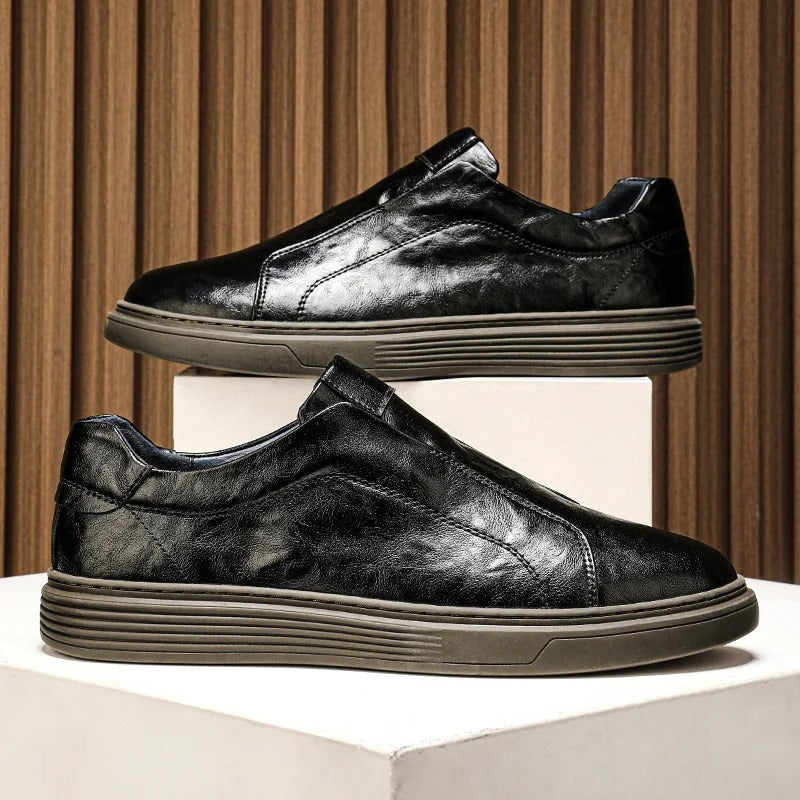Leather Sneakers with Broken-In Comfort