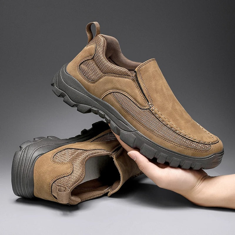 Suede Slip-On Shoes with Padded Collar