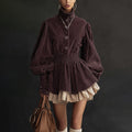 Modern Women's Western Retro Style Autumn And Winter New Suede Dress