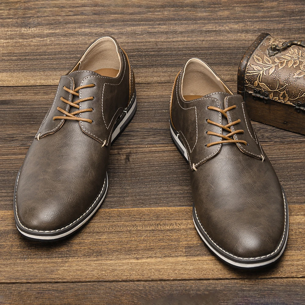 Leather Derby Shoes with Cushioned Insole