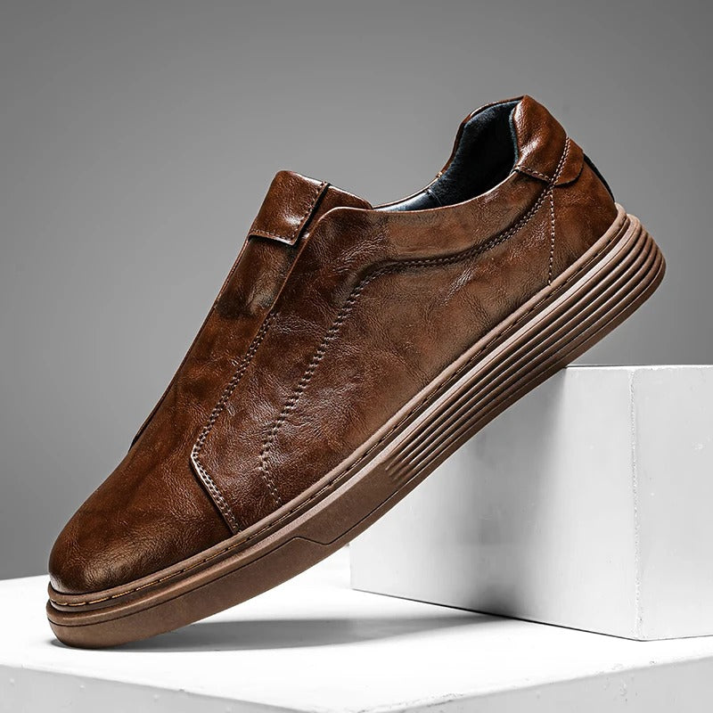 Leather Sneakers with Broken-In Comfort