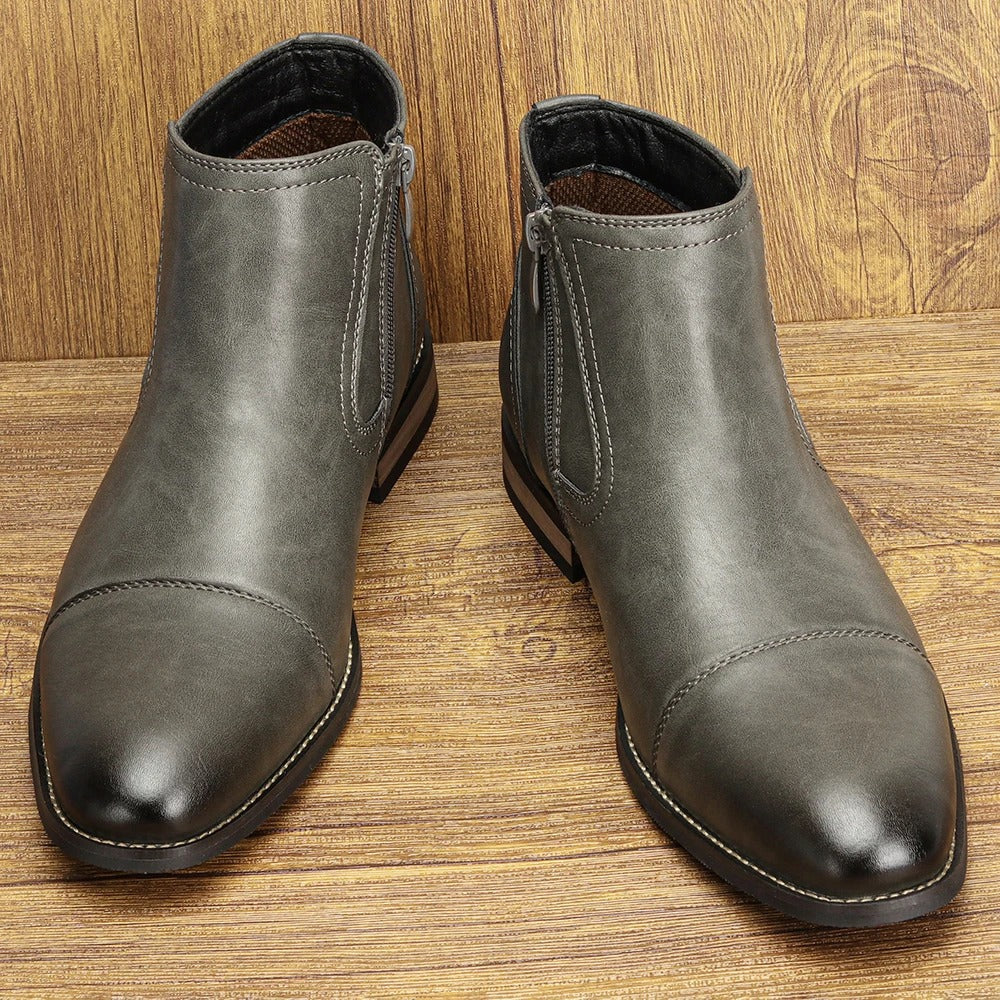 Chelsea Boots with Cap-Toe Detail