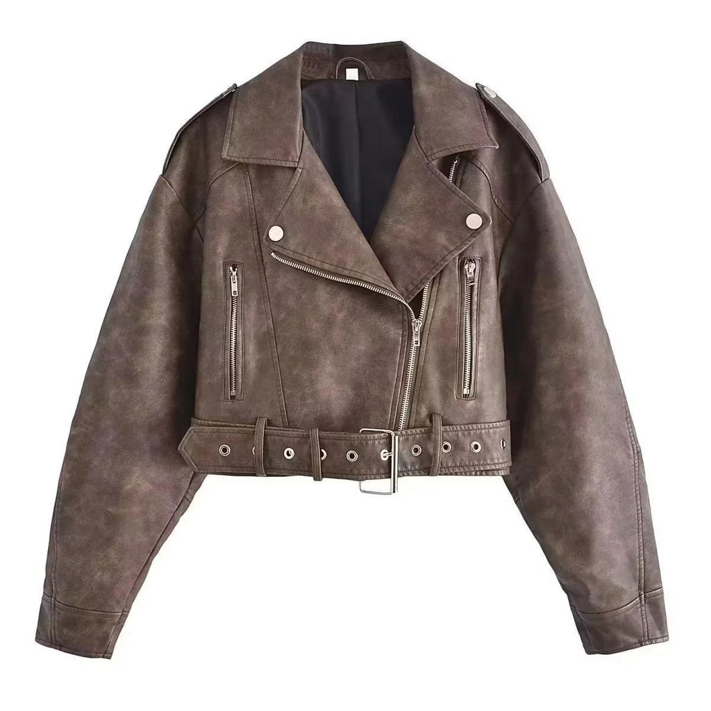 Washable Leather Jacket with Color Gradient