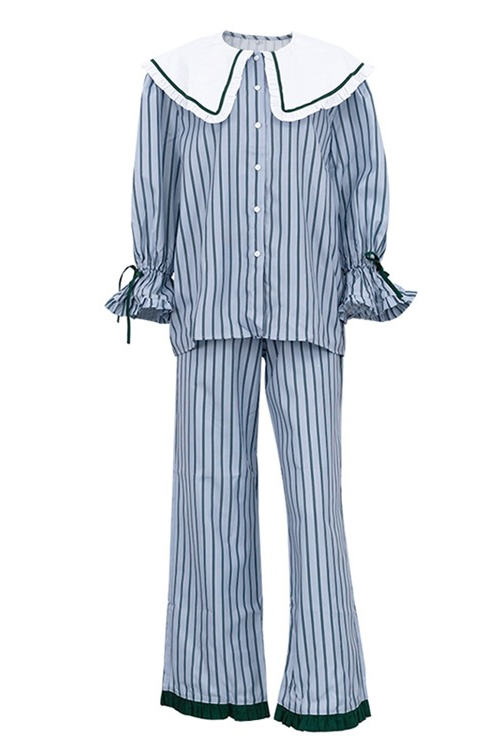 Coordinated Barbara Pj Set- Blue Stripe