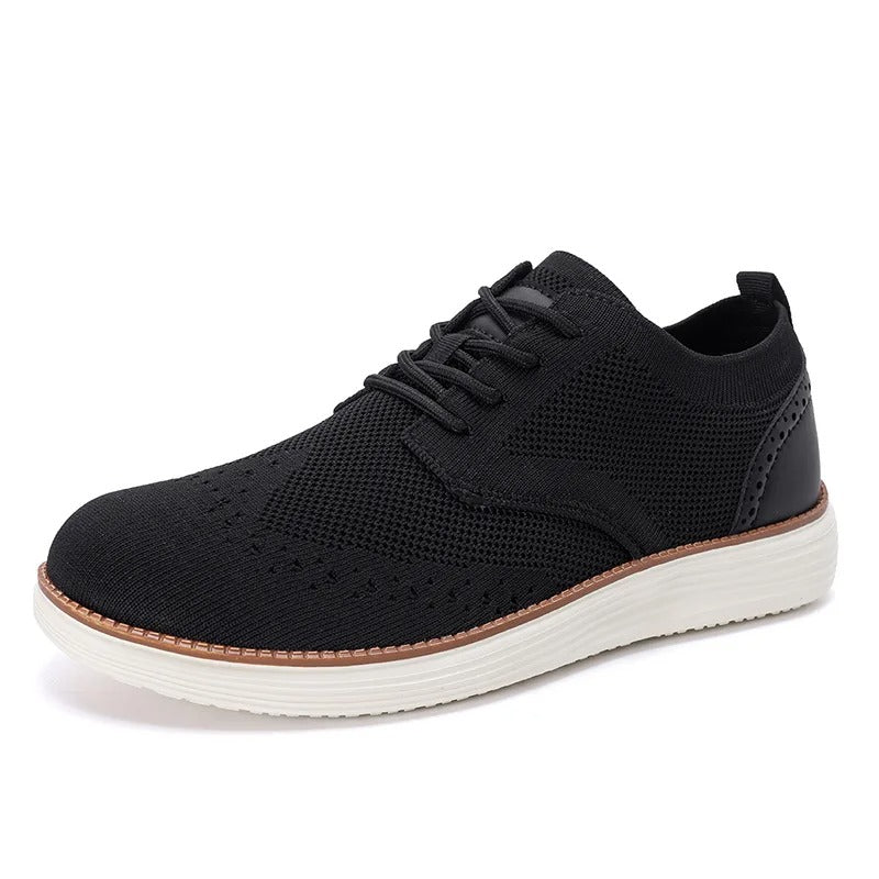 Knit Brogue Shoes with Wingtip Brogue Detail