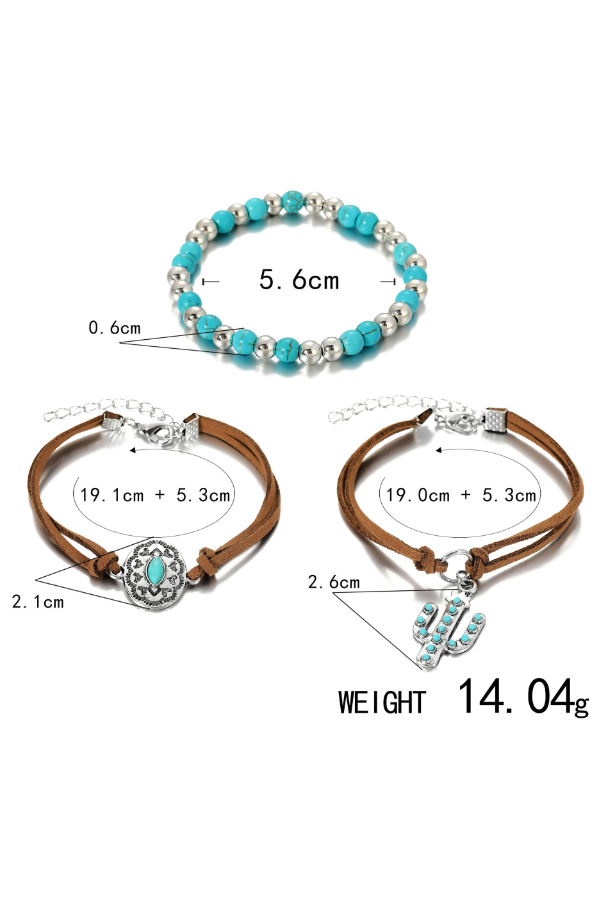 Women's Western Retro Turquoise Personalized Multi-element Beaded Jewelry Set