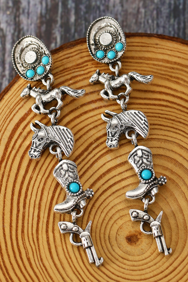 Statement Ladies Western Element Drop Earrings