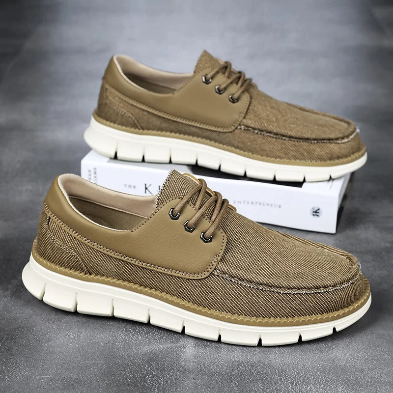 Canvas Loafers with Shock-Absorbing Sole