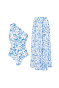 Fresh Flower One-Shoulder Blue Set