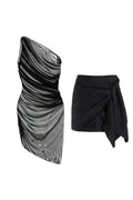 Black Mesh One Piece Swimwear Set