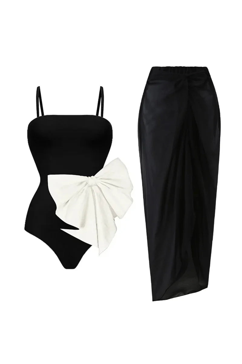 Modern Bow Detail Sweetheart One Piece Swimsuit