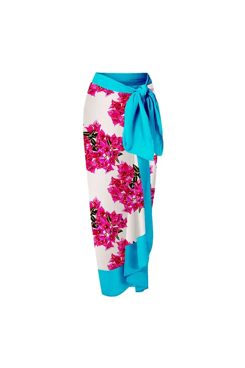Flower Ruffled One Piece Swimwear Set