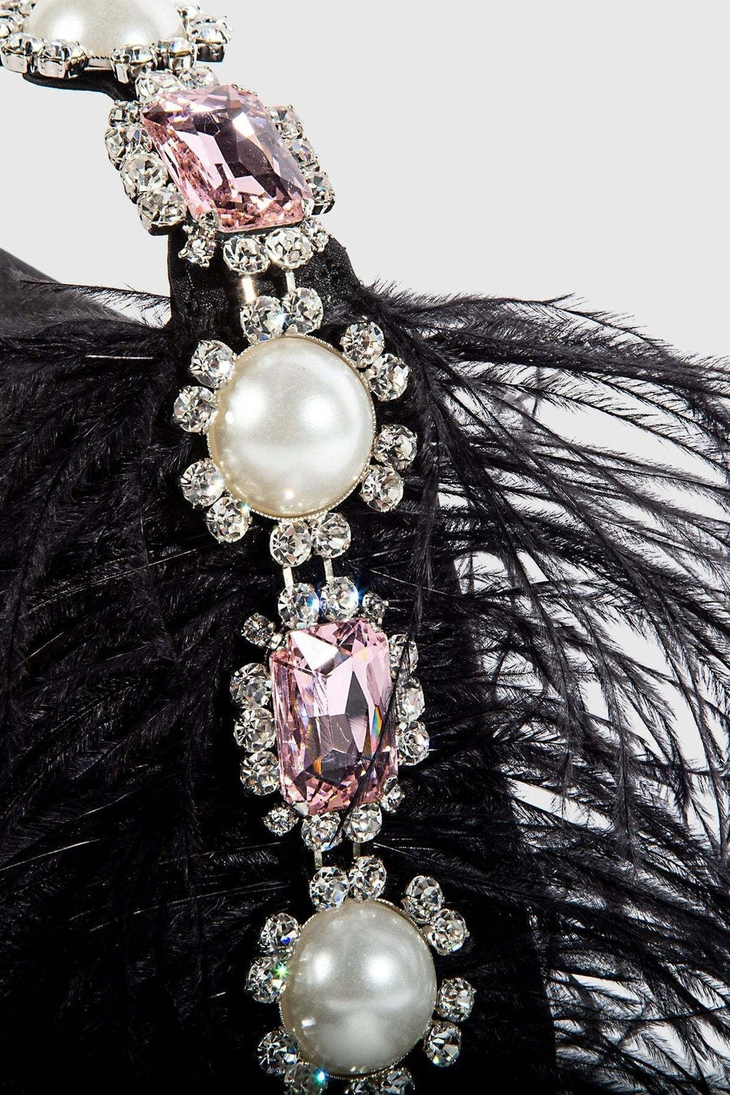 Modern Feather Diamante Satin Bento Bag