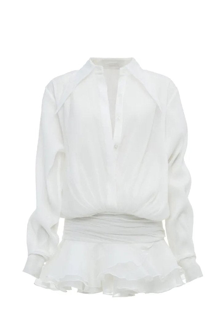 Modern Felicia Chiffon Mini Shirt Dress