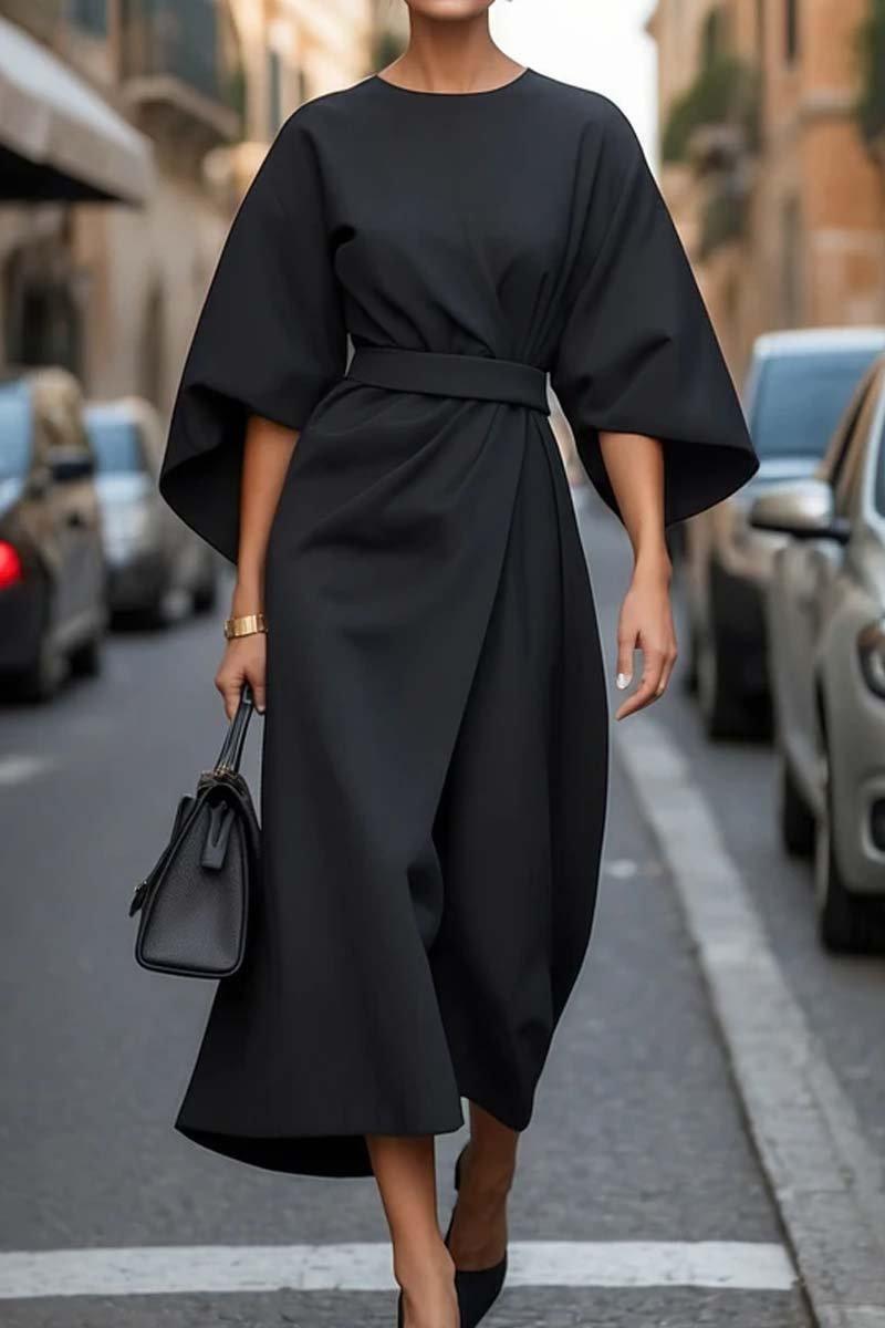Refined Solid Waist Dress