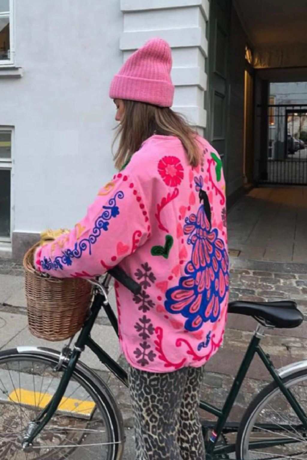 Cute Flower Print Pocket Jacket