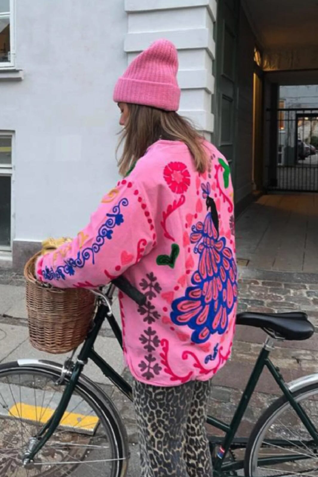 Cute Flower Print Pocket Jacket