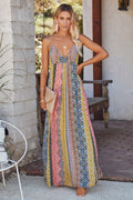 Freda Print Stripe Open-Back Maxi Sundress