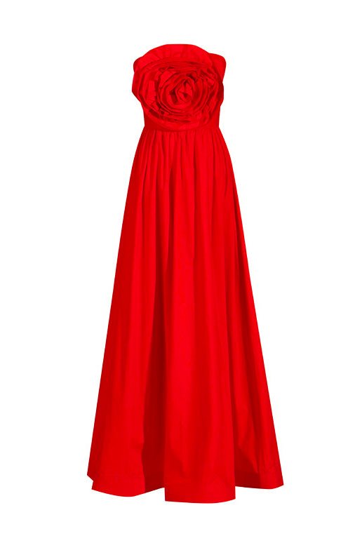 Frederica Flower Strapless Maxi-Length Dress