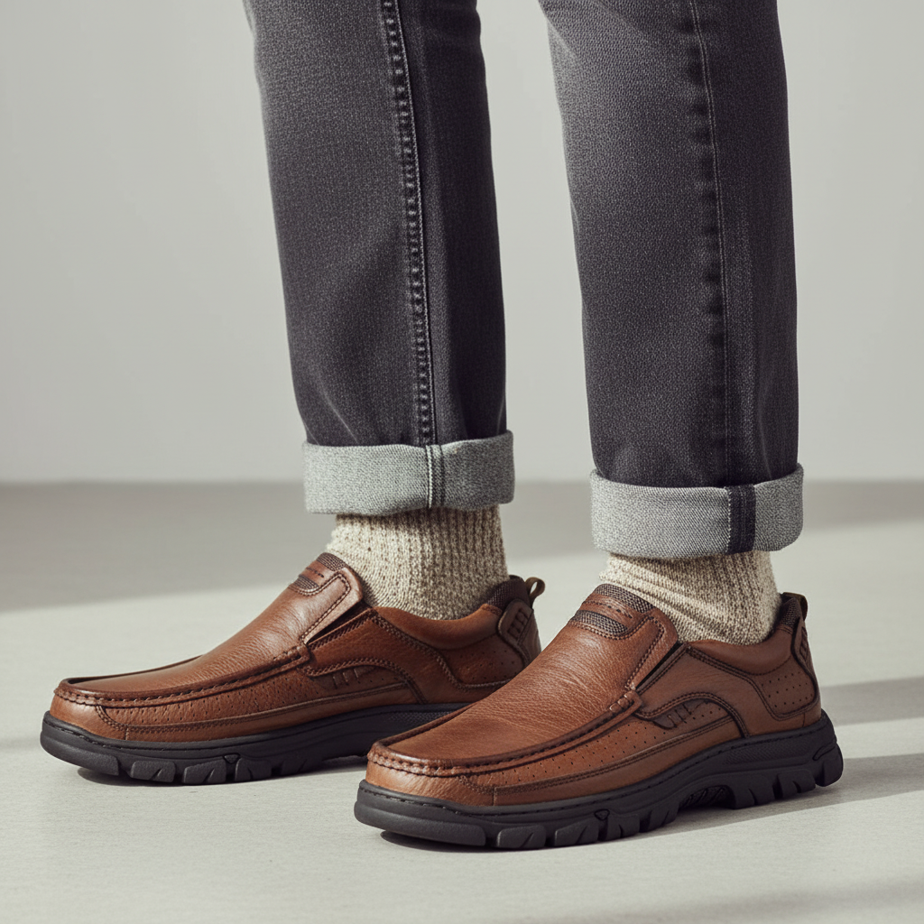 Full-Grain Leather Loafers with Trail-Ready Outsole