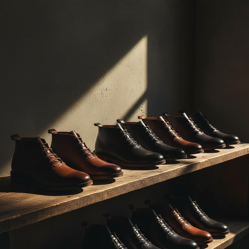 Full-Grain Leather Boots with Welted Construction