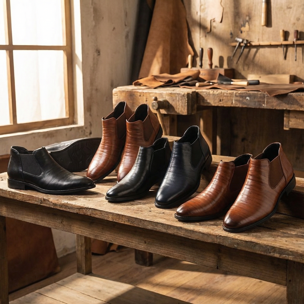 Polished Leather Chelsea Boots with Smooth Finish