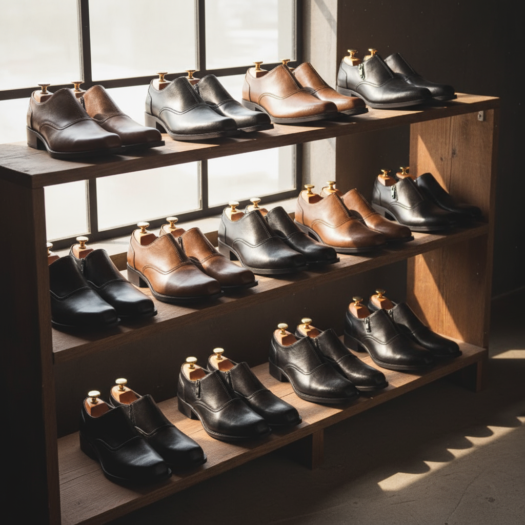 Full-Grain Leather Boots with Rubber Sole