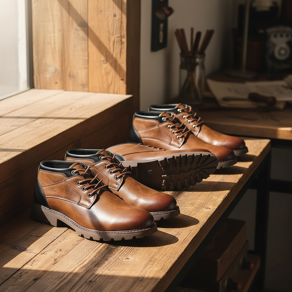 Full-Grain Leather Boots with Reinforced Stitching